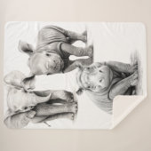 Zwart & Wit Wild Animal Baby's Sherpa Deken (Voorkant (horizontaal))