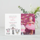 Zwart Wit Wild Een Meisje's Eerste Verjaardag Foto Kaart (Staand voorkant)