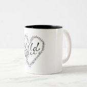 Zwart-wit Wild Heart Tweekleurige Koffiemok (Voorkant rechts)