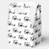 Zwart wit wild party dier verjaardag bedankdoosjes (Geopend)