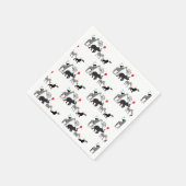 Zwart wit wild party dier verjaardag servet (Hoek)