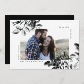 Zwart-wit Wild Roos Modern Elegance Save The Date (Voorkant / Achterkant)