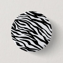 Zwart-wit Wild Zebra Safari Animal Print Ronde Button 3,2 Cm
