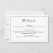 Zwart & Wit Wilde Bloem Monogram Details Kaart (Voorkant)