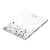 Zwart-wit, Wilde bloem,  Notitieblok (Linkerzijde)