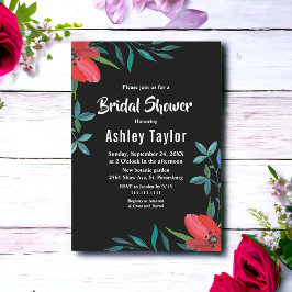 Zwart-wit Wildflower Bloemen Vrijgezellenfeest Kaart