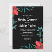 Zwart-wit Wildflower Bloemen Vrijgezellenfeest Kaart (Voorkant)