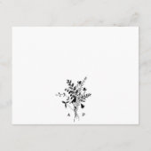 Zwart & Wit Wildflower Boeket Bruiloft Details Informatiekaartje (Achterkant)