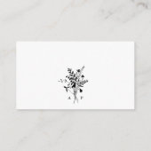 Zwart & Wit Wildflower Bruiloft RSVP Informatiekaartje (Achterkant)