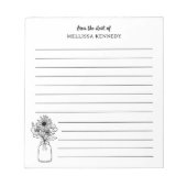 Zwart-wit Wildflower gevoerd vanaf het bureau van Notitieblok (Voorkant)