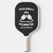 Zwart-wit Wilmington NC USA Custom Pickleball Paddle (Achterkant)