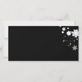 Zwart & Wit Winter Bruiloft Bedankt Foto Kaart (Achterkant)