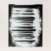 Zwart-wit Winter Silhouetbos Legpuzzel (Verticaal)