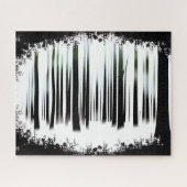 Zwart-wit Winter Silhouetbos Legpuzzel (Horizontaal)