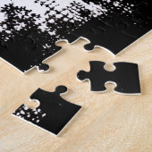 Zwart-wit Winter Silhouetbos Legpuzzel (Zijkant)