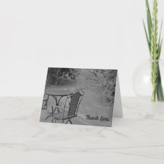 Zwart-wit winter trouwdag bedankkaartjes bedankkaart