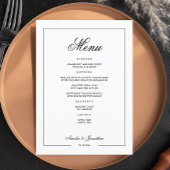 Zwart-wit Winter Wedding Menu
