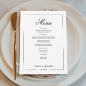 Zwart-wit Winter Wedding Menu