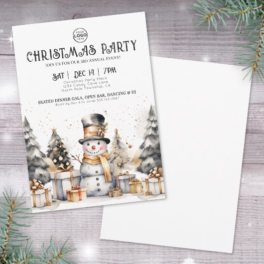 Zwart Wit Winter Zakelijk Kerstfeest Kaart