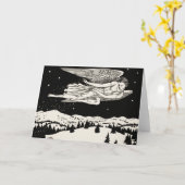 Zwart-Wit Winterbergkunst Kaart (Gele Bloem)