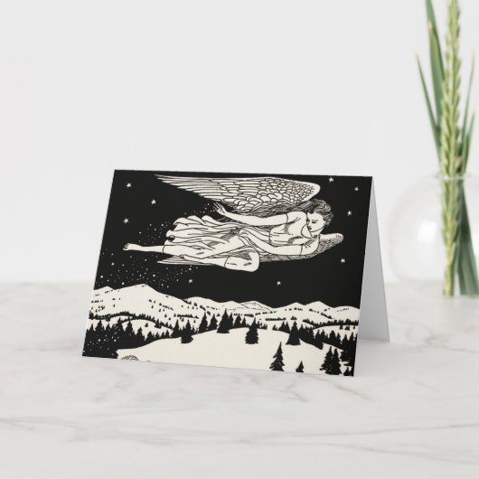 Zwart-Wit Winterbergkunst Kaart (Voorkant)