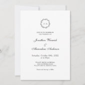 Zwart-wit winterhuwelijk kaart (Voorkant)