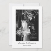 Zwart-wit winterhuwelijk kaart (Achterkant)