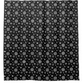 Zwart-wit winters sneeuwvlokpatroon douchegordijn (Voorkant)