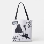 Zwart-wit winterse design. tote bag (Achterkant)