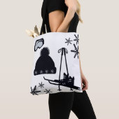 Zwart-wit winterse design. tote bag (Dichtbij)
