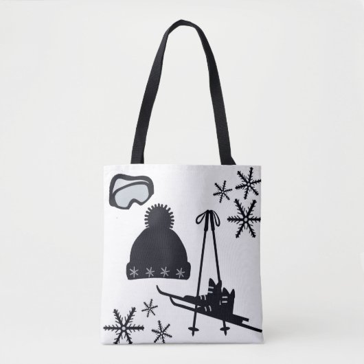Zwart-wit winterse design. tote bag (Voorkant)