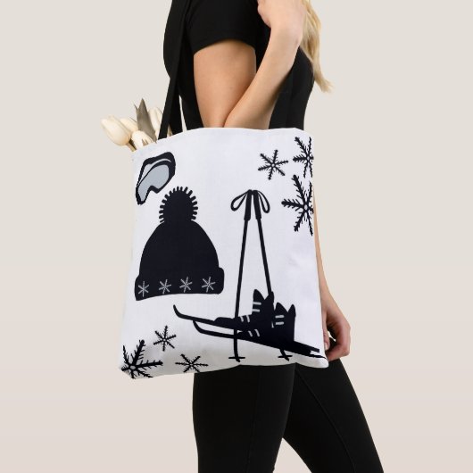 Zwart-wit winterse design. tote bag (Dichtbij)