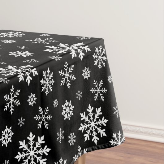 Zwart-wit wintersneeuwvlokpatroon modern tafelkleed (Voorbeeld)