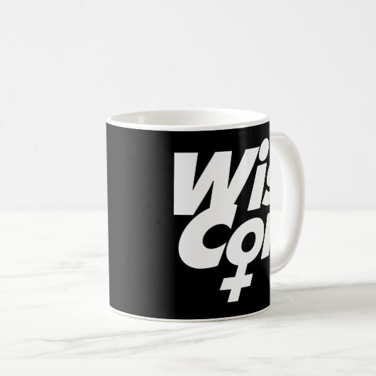 Zwart-wit WisCon Logo mok (Voorkant rechts)