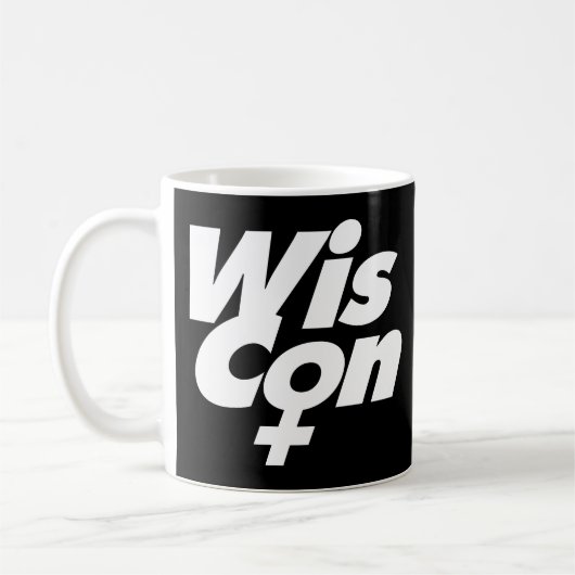 Zwart-wit WisCon Logo mok (Links)
