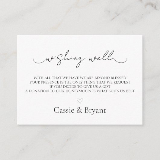 Zwart & Wit Wishing Well Bruiloft Behuizing Kaart (Voorkant)