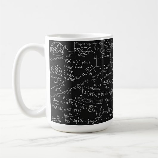 Zwart-wit wiskunde formule koffiemok (Links)
