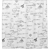 Zwart-wit Wiskunde formules vergelijkingen met de  Douchegordijn (Voorkant)