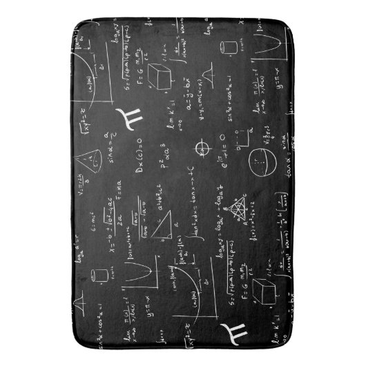 Zwart-wit Wiskunde patroon Badmat (Voorkant Verticaal)