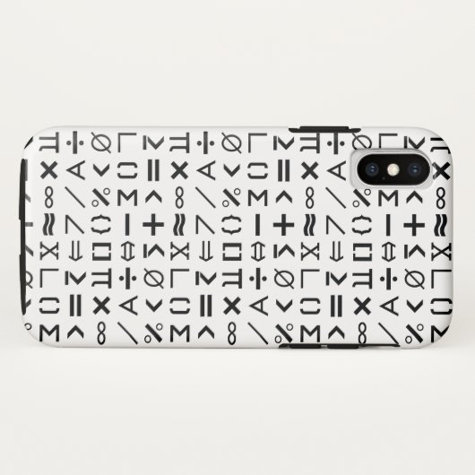 Zwart-wit Wiskunde Tekenen en Symbolen Patroon Case-Mate iPhone Case (Achterkant (horizontaal))