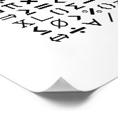 Zwart-wit Wiskunde Tekenen en Symbolen Patroon Poster (Hoek)