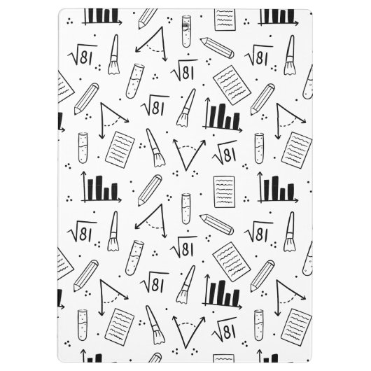 Zwart-wit Wiskunde Thema  Leraar's Klembord (Achterkant)