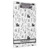 Zwart-wit Wiskunde Thema Leraar's Klembord (Rechts)