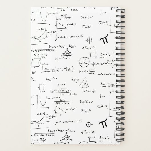 Zwart-wit Wiskunde vergelijkingen Planner (Achterkant)