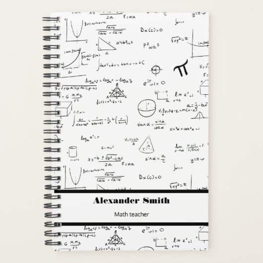 Zwart-wit Wiskunde vergelijkingen Planner (Voorkant)