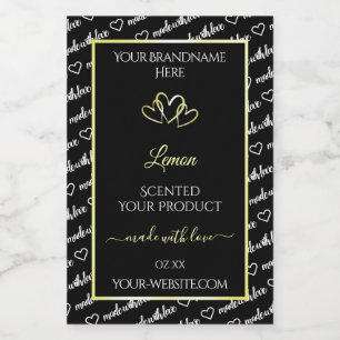 Zwart Wit Wit Kunst Productetiketten Cream Hearts Voedselcontainer Etiket