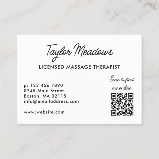 Zwart wit - Wit - QR Code Meervoudige Benoeming Afsprakenkaartje (Achterkant)