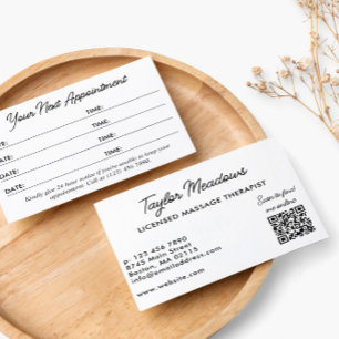 Zwart wit - Wit - QR Code Meervoudige Benoeming Afsprakenkaartje