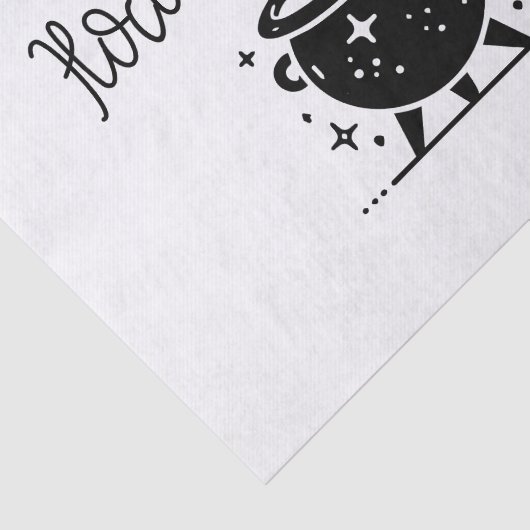 Zwart & Wit Witchy Cauldron Halloween Party Tissuepapier (Detail)