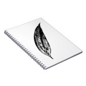 Zwart-wit witte leliebladprint notitieboek (Rechterzijde)